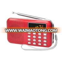 Portable pocket am fm digital radio with speaker