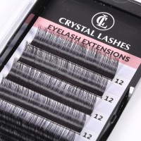 7mm C Curl Handmade individual classic volume silk mink eyelash extension korean cashmere matt black lash extension