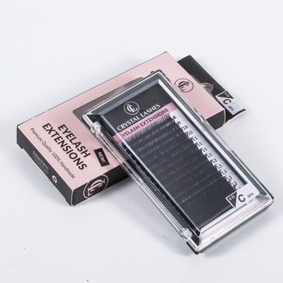 16 Lines Black Mega Volume Soft And Light Synthetic Silk Lashes From Korea For Salon Use