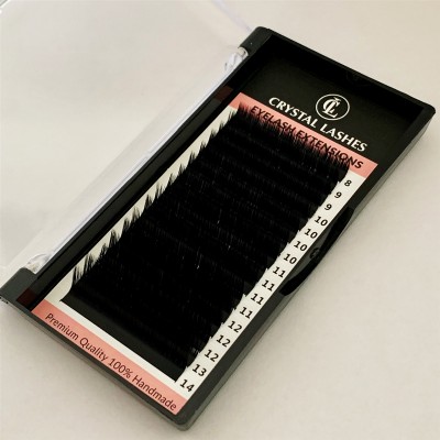 Crystal Lashes 16 rows Mix length lash M curl 0.07 black Volume eyelash extensions mink eyelashes vendor with custom eyelash box